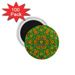 Stars Of Decorative Colorful And Peaceful  Flowers 1.75  Magnets (100 pack)  Front