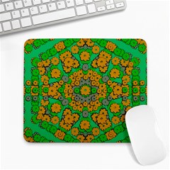 Stars Of Decorative Colorful And Peaceful  Flowers Large Mousepads by pepitasart