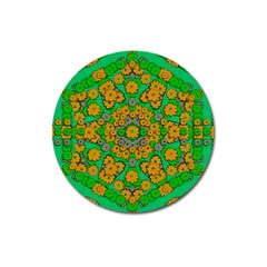 Stars Of Decorative Colorful And Peaceful  Flowers Magnet 3  (round) by pepitasart