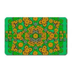 Stars Of Decorative Colorful And Peaceful  Flowers Magnet (rectangular) by pepitasart