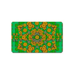 Stars Of Decorative Colorful And Peaceful  Flowers Magnet (name Card) by pepitasart