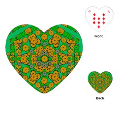 Stars Of Decorative Colorful And Peaceful  Flowers Playing Cards Single Design (heart) by pepitasart