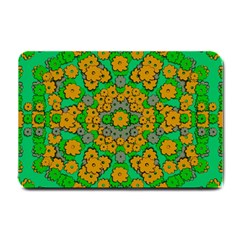 Stars Of Decorative Colorful And Peaceful  Flowers Small Doormat  by pepitasart