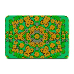 Stars Of Decorative Colorful And Peaceful  Flowers Plate Mats by pepitasart