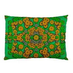 Stars Of Decorative Colorful And Peaceful  Flowers Pillow Case by pepitasart