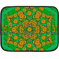 Stars Of Decorative Colorful And Peaceful  Flowers Fleece Blanket (mini) by pepitasart