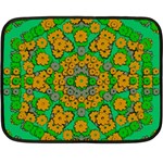 Stars Of Decorative Colorful And Peaceful  Flowers Double Sided Fleece Blanket (Mini)  35 x27  Blanket Back