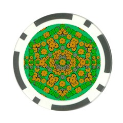 Stars Of Decorative Colorful And Peaceful  Flowers Poker Chip Card Guard (10 Pack) by pepitasart