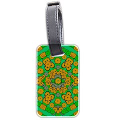 Stars Of Decorative Colorful And Peaceful  Flowers Luggage Tag (two Sides) by pepitasart