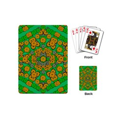 Stars Of Decorative Colorful And Peaceful  Flowers Playing Cards Single Design (mini) by pepitasart