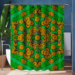 Stars Of Decorative Colorful And Peaceful  Flowers Shower Curtain 60  X 72  (medium)  by pepitasart