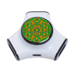 Stars Of Decorative Colorful And Peaceful  Flowers 3-port Usb Hub by pepitasart