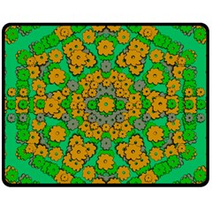 Stars Of Decorative Colorful And Peaceful  Flowers Double Sided Fleece Blanket (medium)  by pepitasart