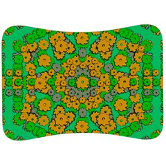 Stars Of Decorative Colorful And Peaceful  Flowers Velour Seat Head Rest Cushion by pepitasart