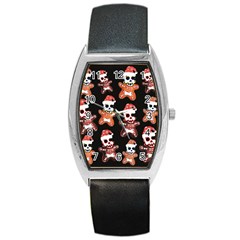 Zanoskull - Gingerbread Mon Barrel Style Metal Watch by Roxzanoart