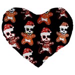 Zanoskull - Gingerbread MON Large 19  Premium Heart Shape Cushions Front