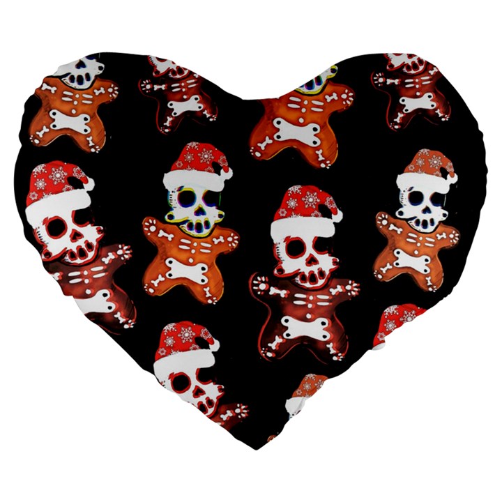 Zanoskull - Gingerbread MON Large 19  Premium Heart Shape Cushions