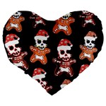 Zanoskull - Gingerbread MON Large 19  Premium Heart Shape Cushions Back