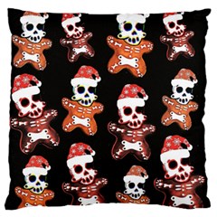 Zanoskull - Gingerbread Mon Large Flano Cushion Case (one Side) by Roxzanoart