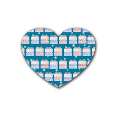 Gift Boxes Rubber Coaster (heart) by SychEva