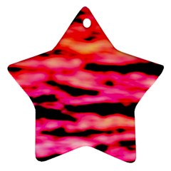 Red  Waves Abstract Series No15 Ornament (star) by DimitriosArt