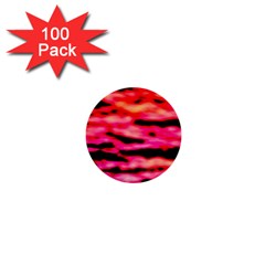 Red  Waves Abstract Series No15 1  Mini Buttons (100 Pack)  by DimitriosArt