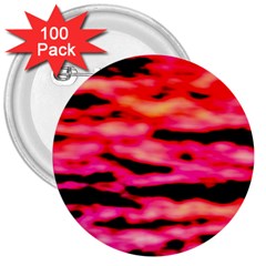 Red  Waves Abstract Series No15 3  Buttons (100 Pack)  by DimitriosArt