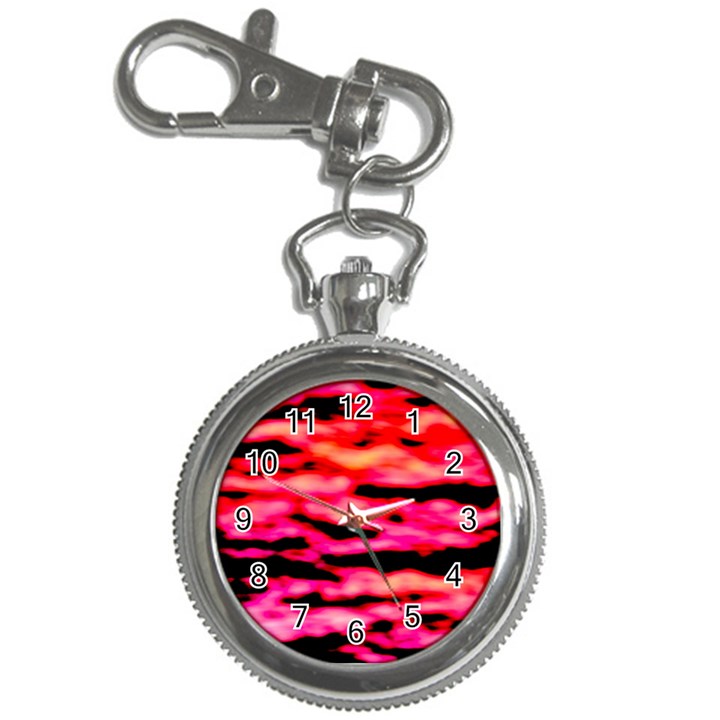 Red  Waves Abstract Series No15 Key Chain Watches