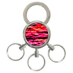 Red  Waves Abstract Series No15 3-ring Key Chain by DimitriosArt