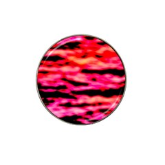 Red  Waves Abstract Series No15 Hat Clip Ball Marker by DimitriosArt