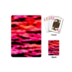 Red  Waves Abstract Series No15 Playing Cards Single Design (mini) by DimitriosArt