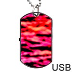 Red  Waves Abstract Series No15 Dog Tag USB Flash (Two Sides) Front