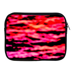 Red  Waves Abstract Series No15 Apple Ipad 2/3/4 Zipper Cases by DimitriosArt