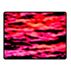 Red  Waves Abstract Series No15 Double Sided Fleece Blanket (small)  by DimitriosArt