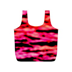 Red  Waves Abstract Series No15 Full Print Recycle Bag (s) by DimitriosArt