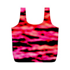 Red  Waves Abstract Series No15 Full Print Recycle Bag (m) by DimitriosArt