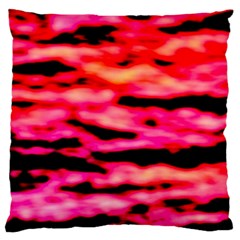 Red  Waves Abstract Series No15 Standard Flano Cushion Case (one Side) by DimitriosArt