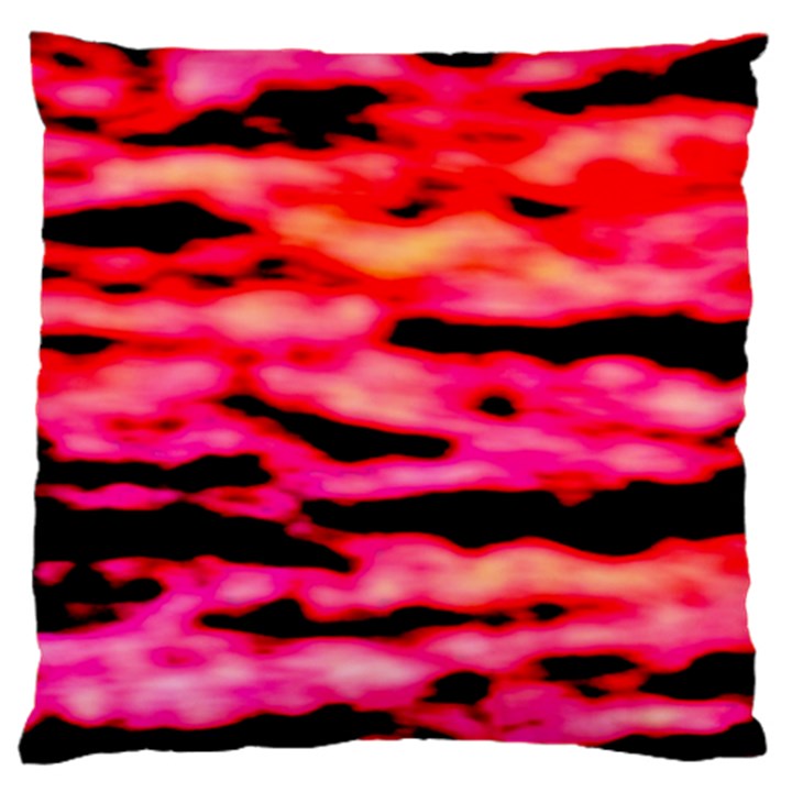 Red  Waves Abstract Series No15 Standard Flano Cushion Case (Two Sides)