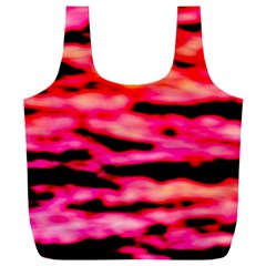 Red  Waves Abstract Series No15 Full Print Recycle Bag (xxxl) by DimitriosArt