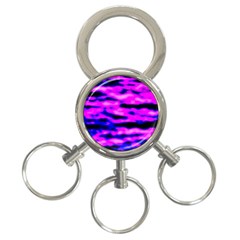 Purple  Waves Abstract Series No6 3-ring Key Chain by DimitriosArt