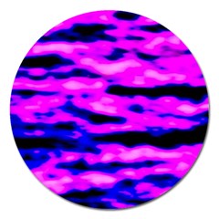 Purple  Waves Abstract Series No6 Magnet 5  (round) by DimitriosArt