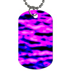 Purple  Waves Abstract Series No6 Dog Tag (two Sides) by DimitriosArt