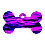 Purple  Waves Abstract Series No6 Dog Tag Bone (Two Sides) Front