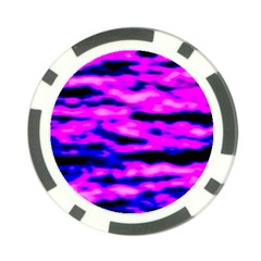 Purple  Waves Abstract Series No6 Poker Chip Card Guard by DimitriosArt