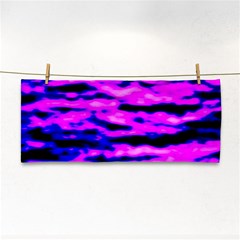 Purple  Waves Abstract Series No6 Hand Towel by DimitriosArt