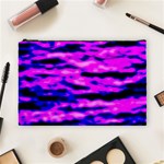 Purple  Waves Abstract Series No6 Cosmetic Bag (Large) Front