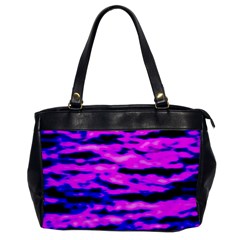 Purple  Waves Abstract Series No6 Oversize Office Handbag by DimitriosArt