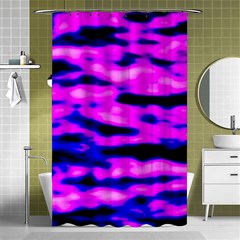 Purple  Waves Abstract Series No6 Shower Curtain 48  X 72  (small)  by DimitriosArt