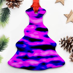 Purple  Waves Abstract Series No6 Ornament (christmas Tree)  by DimitriosArt