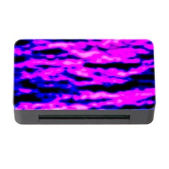 Purple  Waves Abstract Series No6 Memory Card Reader With Cf by DimitriosArt